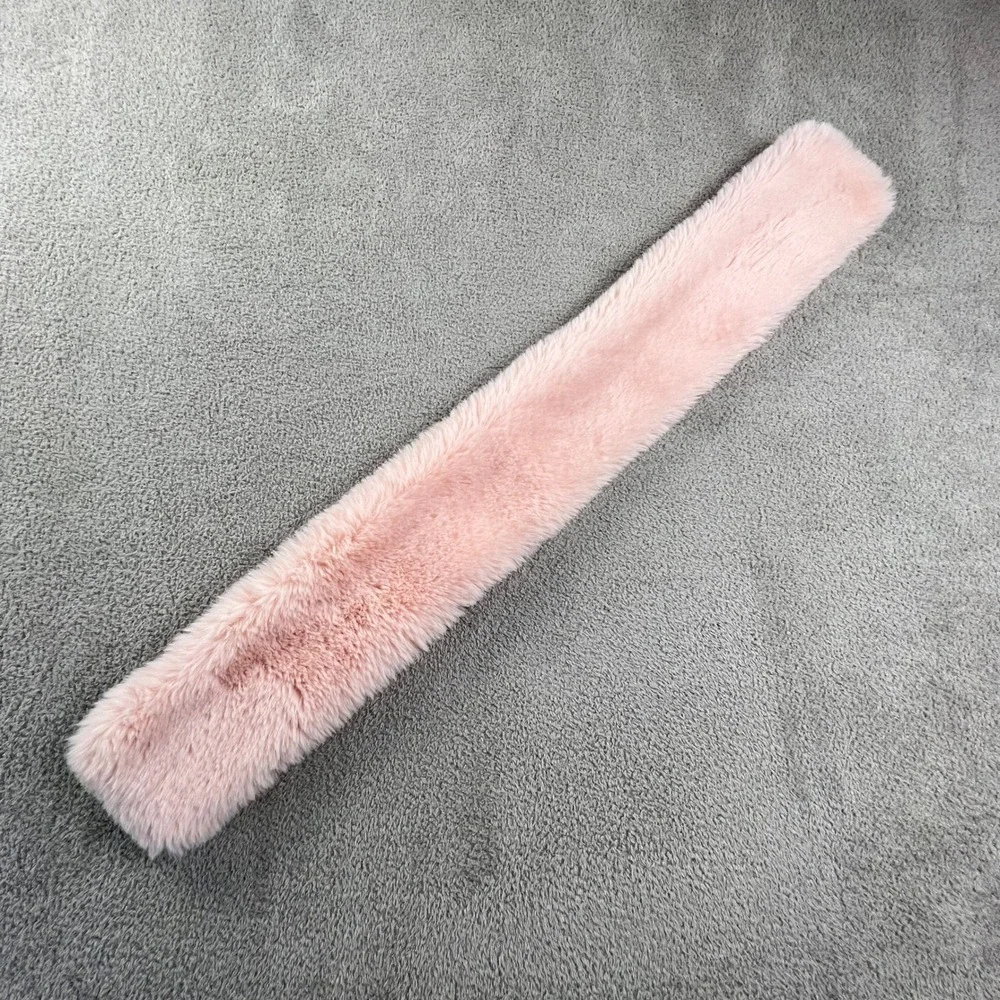 Cashmere Pink 100%‎ Virgin Wool Plush Faux Fur Scarf 34x5 Sky Elegant Luxury